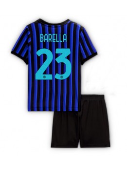 Inter Milan Nicolo Barella #23 Dječji Domaci Dres kompleti 2025-26 Kratak Rukavima (+ kratke hlače)